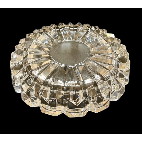 Vintage Mikasa Hoya Art Glass Clear Crystal Ashtray Tray 6.5” Diamond‎ Point - Picture 4 of 7
